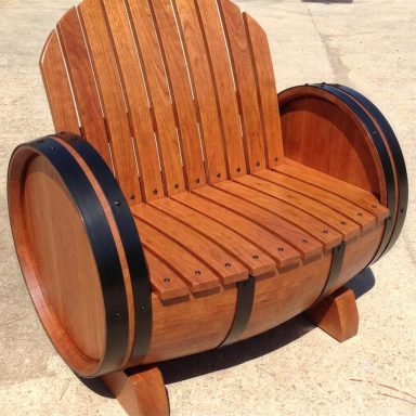 Fauteuil couleur bois Cerisier, cerclage Noir Fauteuil couleur bois Cerisier, cerclage Noir