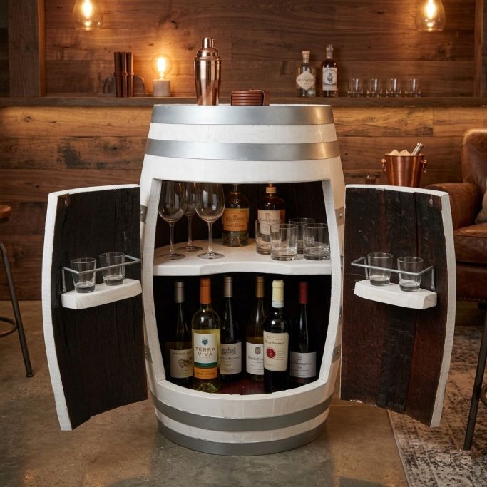 Cave avec porte verre dans porte