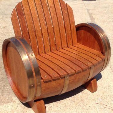 Fauteuil couleur bois Cerisier, cerclage Bronze Fauteuil couleur bois Cerisier, cerclage Bronze