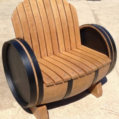 Fauteuil couleur bois Noyer clair, cerclage Noir Fauteuil couleur bois Noyer clair, cerclage Noir