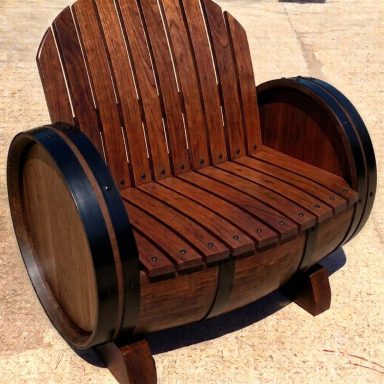 Fauteuil couleur bois Noyer foncé, cerclage Noir Fauteuil couleur bois Noyer foncé, cerclage Noir