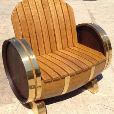 Fauteuil couleur bois Noyer clair, cerclage Doré Fauteuil couleur bois Noyer clair, cerclage Doré
