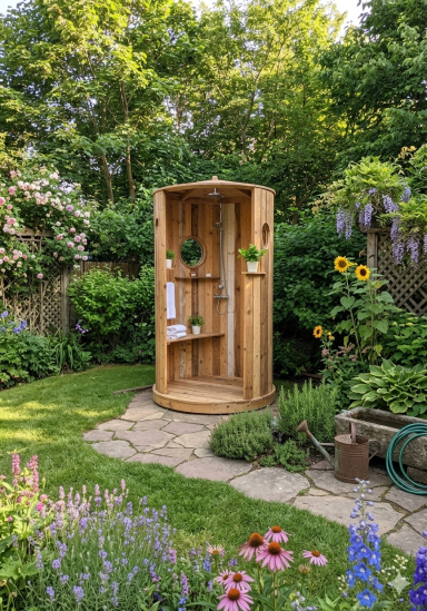 Cabine de douche extérieure