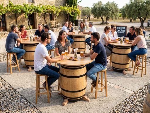Table tonneau avec pieds