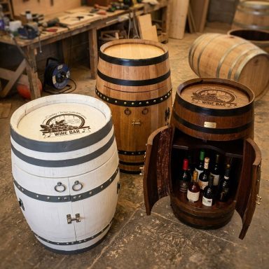 Caves à vin dans tonneau avec deux portes