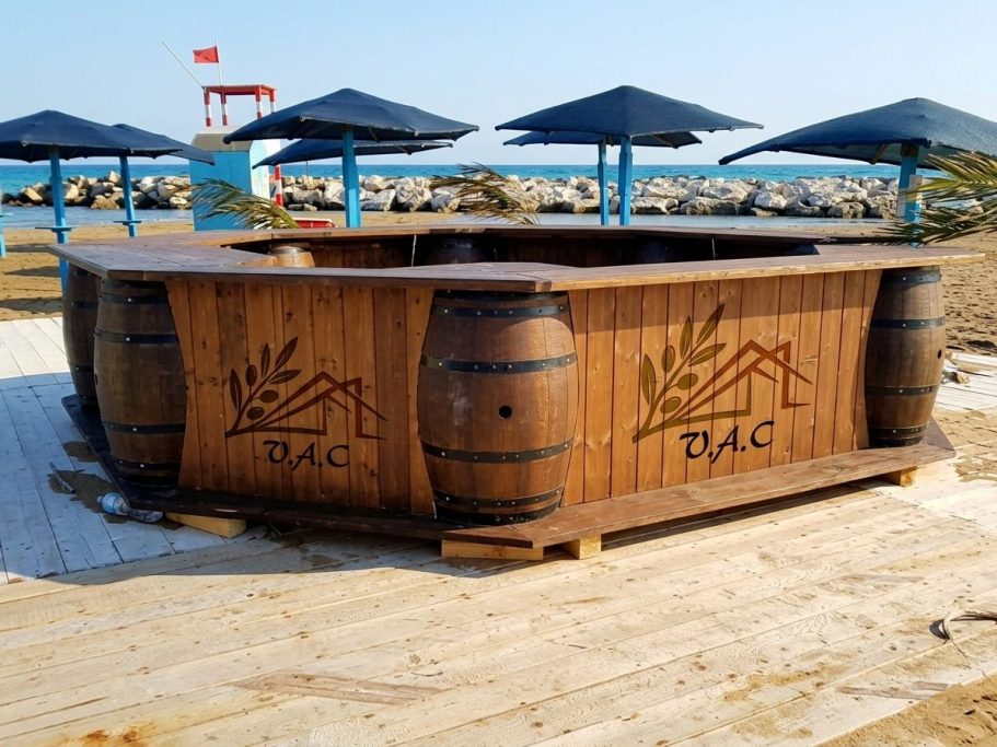 Comptoir octogonal Comptoir ilot plage